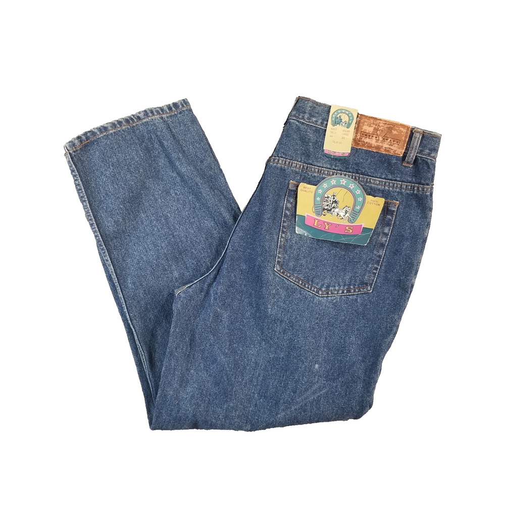 Ly's‎ jeans women's 40 x30 high rise button fly loose baggy retro vintage NEW
